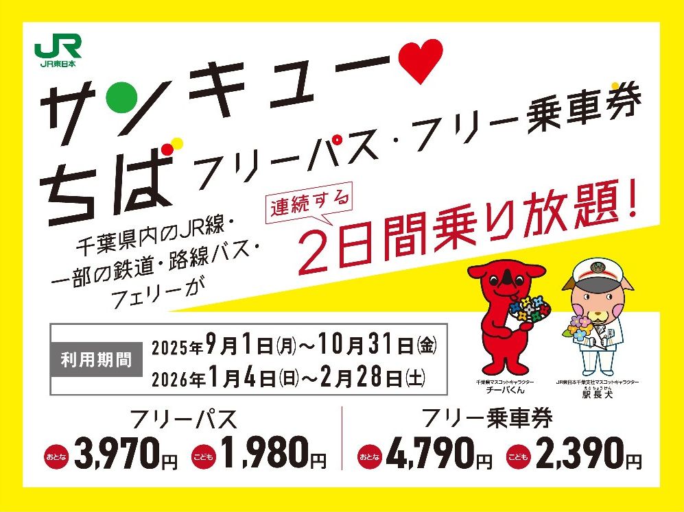 サンキュー❤ちばフリーパス・フリー乗車券