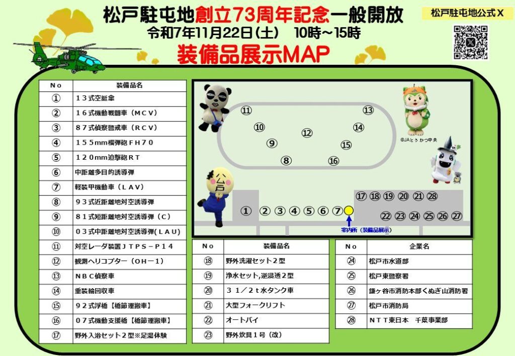陸上自衛隊　松戸駐屯地　創立７３周年一般開放