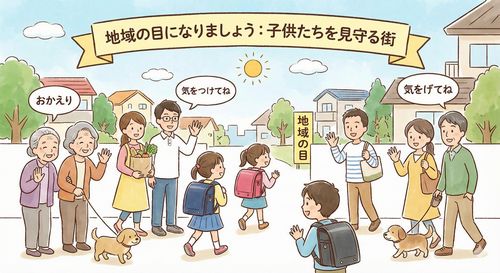 [保護者の皆様へ：地域の目になりましょう] 自分のお子様を守ることはもちろんですが、散歩や買い物のついでに、近所の子供たちに「おかえり」「気をつけてね」と声をかけることも立派な防犯活動です。 地域の目が光っている街、挨拶が飛び交う街は、犯罪者にとって最も居心地の悪い場所です。松戸の未来である子供たちを、地域全体で見守っていきましょう。
