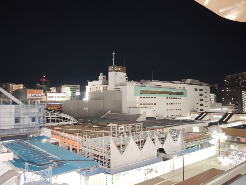 松戸駅ビル改良工事　2025年12月31日（大晦日の夜）