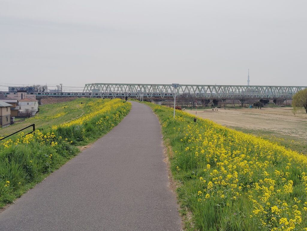常磐線橋梁辺り（海から18.0ｋｍ標識辺り）